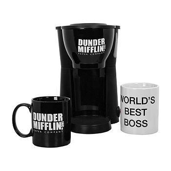 Uncanny Brands The Office Single Cup Coffee Maker Gift Set With 2