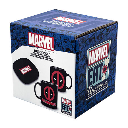 Uncanny Brands Marvel Deadpool Mug Warmer With Mug - Keeps Your Favorite Beverage Warm - Auto Shut On/Off, One Size, Black