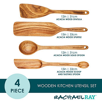 Martha Stewart Bainford 4-Piece Wooden Kitchen Tool Set - Beechwood