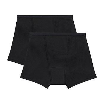 Hanes Comfort Period 2 Pack Average + Full Figure Period + Leak Resistant  Boyshort Panty 48fds3