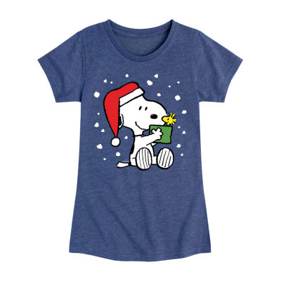 Little & Big Girls Round Neck Short Sleeve Peanuts Graphic T-Shirt