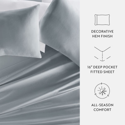Casual Comfort Solid Cotton 300tc Sheet Set