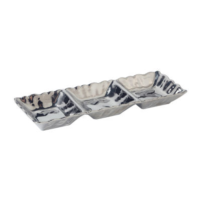 Certified International Silver Coast Porcelain Divided Tray