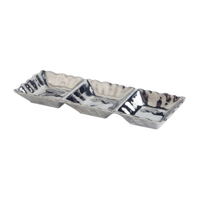 Certified International Silver Coast Porcelain Divided Tray