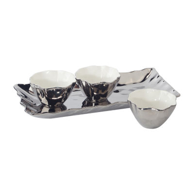 Certified International Silver Coast 4-pc. Porcelain Dipping Bowl