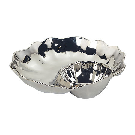 Certified International Silver Coast Porcelain Chip + Dip Set, One Size, Silver