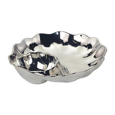 Certified International Silver Coast Porcelain Chip + Dip Set, One Size, Silver