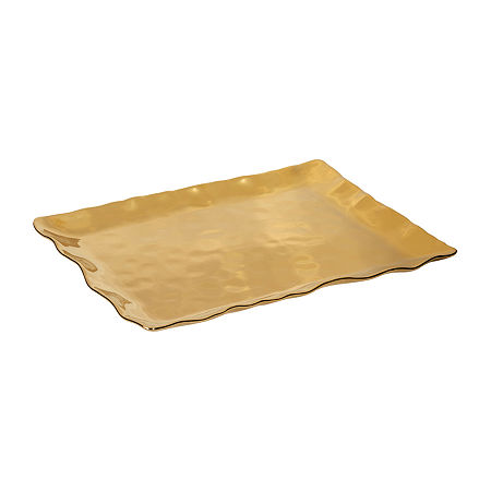 Certified International Gold Coast Serving Platter Porcelain, One Size, Yellow