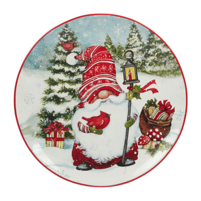 Certified International Christmas Gnomes 4-pc. Earthenware Dinner Plate