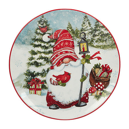 Certified International Christmas Gnomes 4-pc. Earthenware Dinner Plate, One Size, White