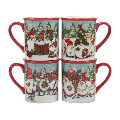 Certified International Christmas Gnomes 4-pc. Coffee Mug