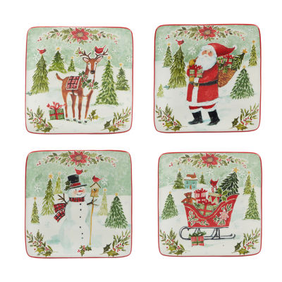 Certified International Joy Of Christmas 4-pc. Appetizer Plate