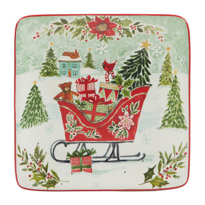 Certified International Joy Of Christmas 4-pc. Earthenware Appetizer Plate