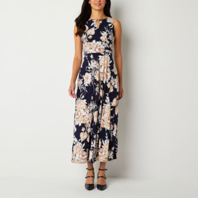 Studio 1 Sleeveless Floral Puff Print Maxi Dress