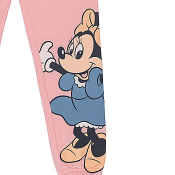 Disney Collection Disney 100 Little & Big Girls Minnie Mouse Straight Jogger  Pant, Color: Coral - JCPenney
