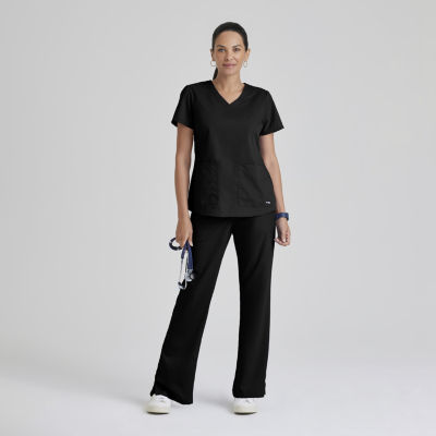 Grey's Anatomy™ by Barco Classic 71166 Aubrey 2-Pocket Womens Plus Tall V Neck Short Sleeve Tag Free Scrub Top