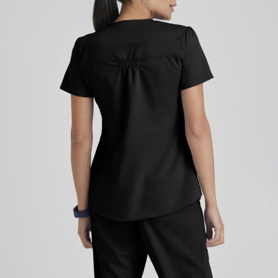 Grey's Anatomy™ by Barco Classic 71166 Aubrey 2-Pocket Womens Plus Tall V Neck Short Sleeve Tag Free Scrub Top