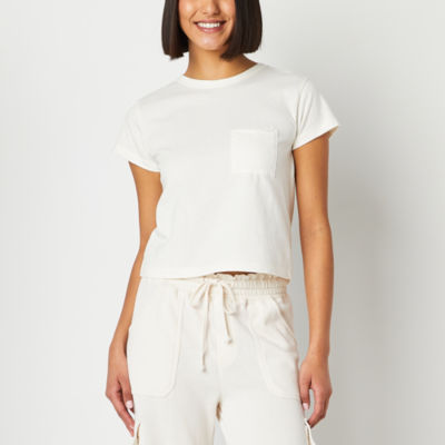 Arizona Womens Juniors Crew Neck Short Sleeve T-Shirt