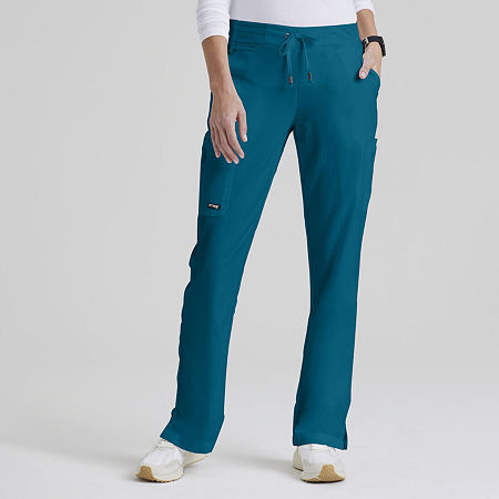 Grey's Anatomy by Barco Classic 4277 Mia 6-Pocket Mid-Rise Straight Leg Womens Scrub Pants, Xx-small, Blue