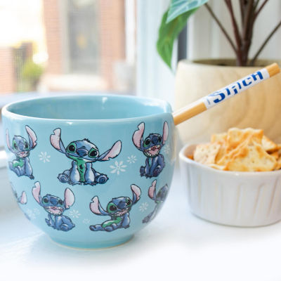 Disney Collection Lilo & Stitch 20 Oz Bowl With Chopsticks 3-pc. Decorative Bowl