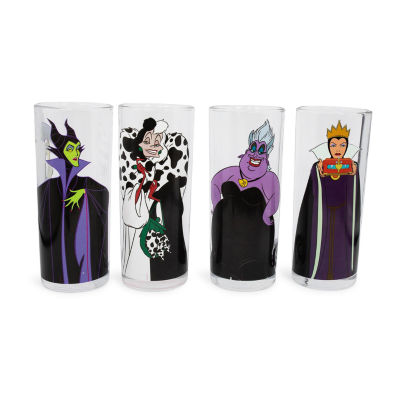 Disney Collection Villains 4 Piece 10 Oz Tumbler Set Tumbler Glass