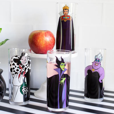 Disney Collection Villains 4 Piece 10 Oz Tumbler Set Tumbler Glass