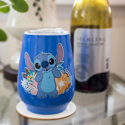 Disney Collection 10 Oz Tumbler With Lid Lilo & Stitch Tumbler Glass