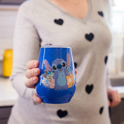 Disney Collection 10 Oz Tumbler With Lid Lilo & Stitch Tumbler Glass
