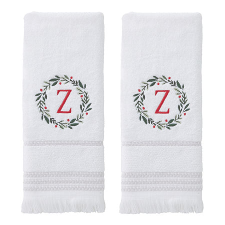 Skl Home Wreath Monogram Letter Z 2-pc. Hand Towel, One Size, White