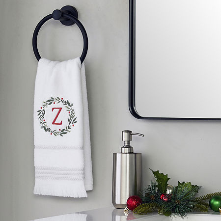 Skl Home Wreath Monogram Letter Z 2-pc. Hand Towel, One Size, White