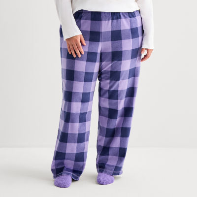 Sleep Chic Womens Fleece Pajama Pants With Sock