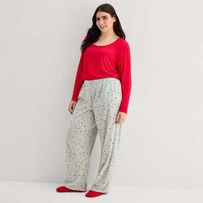 Sleep Chic Womens Fleece Pajama Pants With Sock