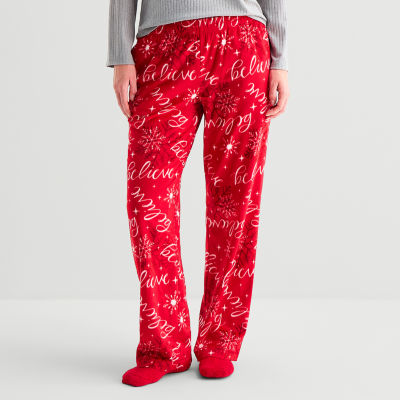 Sleep Chic Womens Fleece Pajama Pants With Sock