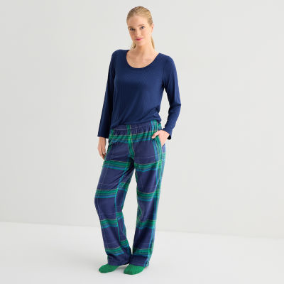 Sleep Chic Womens Fleece Pajama Pants With Sock