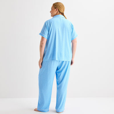 Liz Claiborne Womens Short Sleeve 2-pc. Pajama Sets
