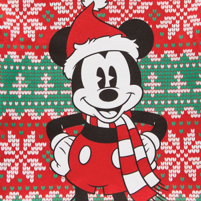 Toddler Boys Crew Neck Long Sleeve Regular Fit Mickey Mouse Graphic T-Shirt