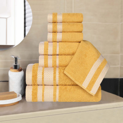SUPERIOR® Hays Collection | 100% Cotton 8-pc. Quick Dry Solid Bath Towel Set
