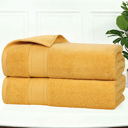 Superior Belmont Collection | 100% Cotton 2-pc. Quick Dry Bath Towel In Yellow