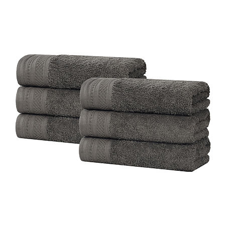 Superior Honeycomb Collection | 100% Combed Cotton 6-pc. Solid Hand Towel In Gray