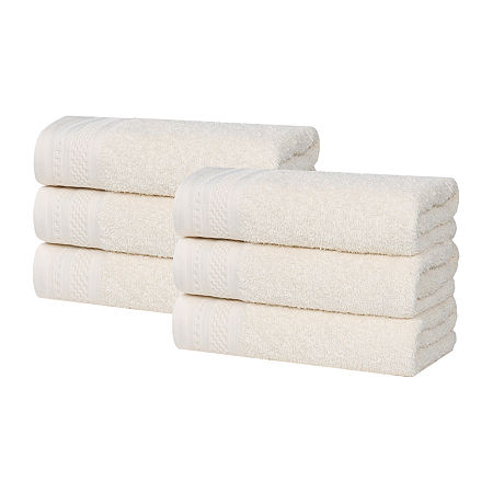 Superior Honeycomb Collection | 100% Combed Cotton 6-pc. Solid Hand Towel In White