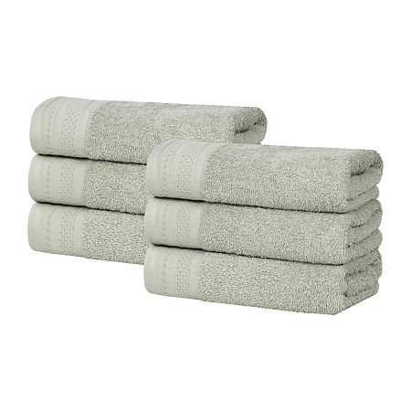 Superior Honeycomb Collection | 100% Combed Cotton 6-pc. Solid Hand Towel In Green