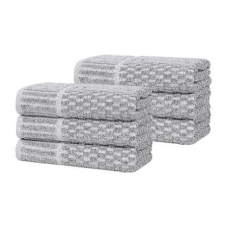 Superior Juno Collection | 80% Cotton 20% Viscose 6-pc. Solid Hand Towel In Black