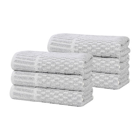 Superior Juno Collection | 80% Cotton 20% Viscose 6-pc. Solid Hand Towel In Silver