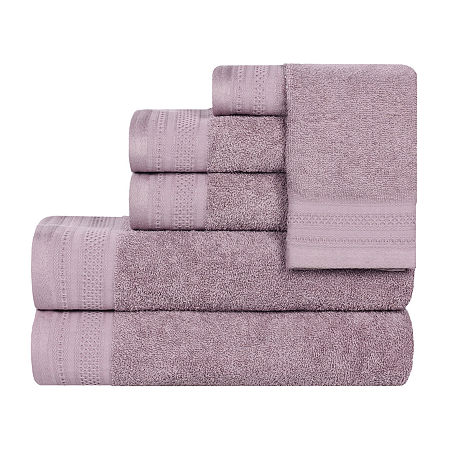 Superior Honeycomb Collection | 100% Combed Cotton 6-pc. Quick Dry Solid Bath Towel Set In Gray