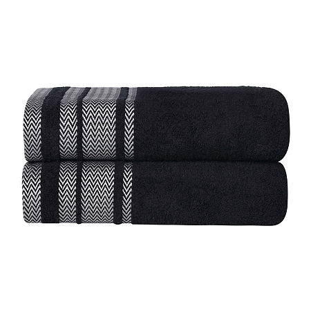 Superior Hays Collection | 100% Cotton 2-pc. Bath Sheet In Black