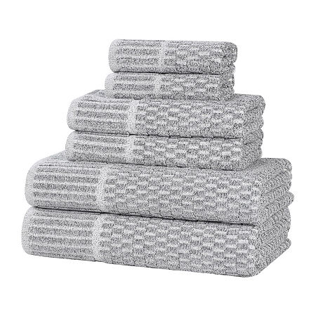 Superior Juno Collection | 80% Cotton 20% Viscose 6-pc. Quick Dry Solid Bath Towel Set In Black