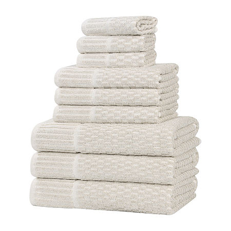 Superior Juno Collection | 80% Cotton 20% Viscose 9-pc. Quick Dry Solid Bath Towel Set In Sand
