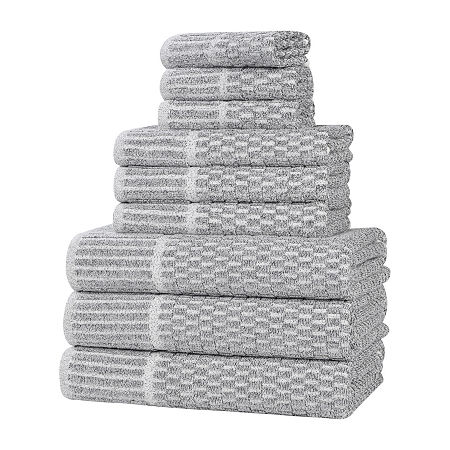 Superior Juno Collection | 80% Cotton 20% Viscose 9-pc. Quick Dry Solid Bath Towel Set In Black