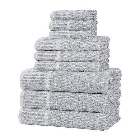 Superior Juno Collection | 80% Cotton 20% Viscose 9-pc. Quick Dry Solid Bath Towel Set In Blue