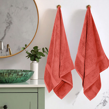 Superior Madison Collection | 100% Egyptian Cotton 2-pc. Quick Dry Bath Towel In Orange